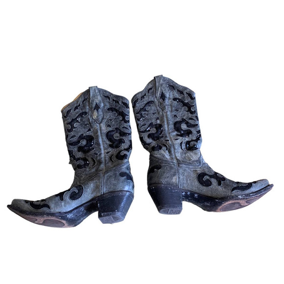 Corral Sequin Inlay Western Cowgirl Boots Snip Toe size 9.5 - Picture 2 of 16